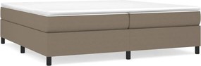vidaXL Pat box spring cu saltea, gri taupe, 200x200 cm, textil