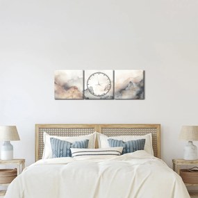 Tablou - Munte abstracție cu textura de marmură (cu ceas) (90x30 cm)