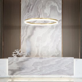 Lustra LED suspendata design circular CROWN SP D80 BIANCO