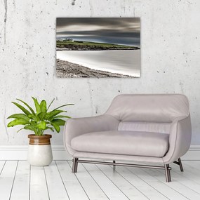 Tablou pe sticlă cu lac în amurg (70x50 cm)