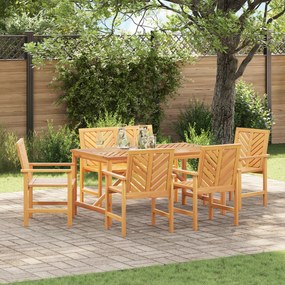 vidaXL Set de masă pentru grădină 6 pcs Maro 150 x 90 x 74 cm