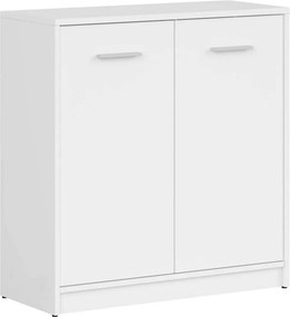 Comoda NEPO PLUS, alb, PAL laminat, cu 2 usi, 80x34x84 cm
