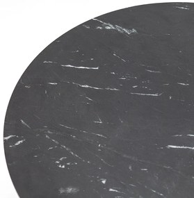Masuta de cafea rotunda din marmura si metal Major 60x60x40 cm neagra