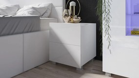 Noptieră Brenali BR06 (Alb + Alb lucios ). Promo -16%. 1053838