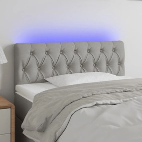 3121930 vidaXL Tăblie de pat cu LED, gri deschis, 90x7x78/88 cm, textil