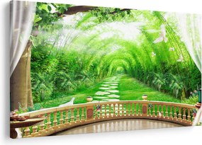 Tablou - Privire la grădina tropicală (90x60 cm)