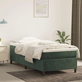 3121105 vidaXL Cadru de pat, verde închis, 100x200 cm, catifea