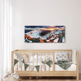 Tablou - Panoramă montană de iarnă (120x50 cm)