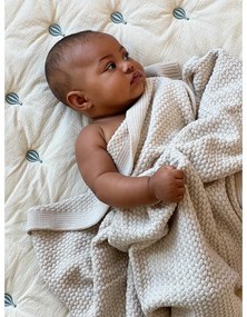 Pătură pentru copii, galben-deschis/albastră din bumbac organic matlasată 90x120 cm Balloon – Cam Cam Copenhagen