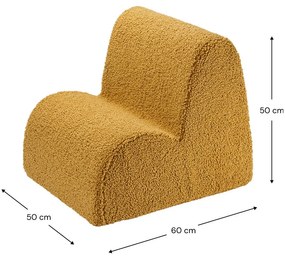 Fotoliu de copii maro cu tapițerie din țesătură bouclé Cloud – Wigiwama