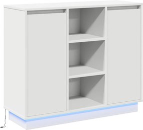vidaXL Bufet LED Alb 90 x 32 x 75 cm Lemn compozit