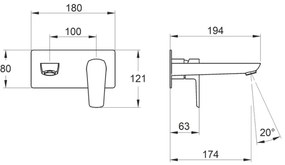Baterie de lavoar pentru instalare ascunsă Novaservis METALIA ECO negru mat