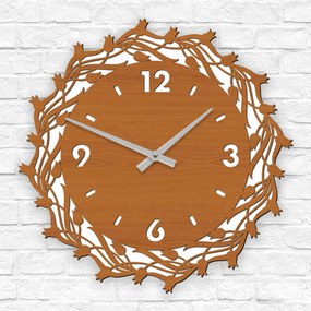DUBLEZ | Ceas din lemn pentru living - Lalele