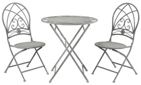 Set masa si 2 scaune bistro, din metal, aspect vintage