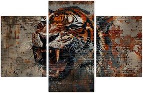 Tablou - Tigru din Cărămizi (90x60 cm)