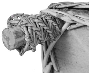 PawHut Cusca pentru Animale Domestice (15 kg) Forma Sezlong din Rachita Gri Perna moale 69x42x33cm Gri | AOSOM RO