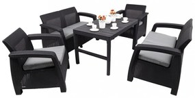 Set de mobilier de grădină Corfu Large Lyon 6+1 în culoarea grafit