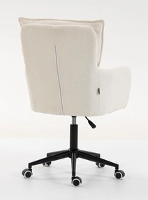 HR250K Scaun Crem Boucle Bază Neagră