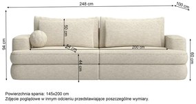 Canapea trei locuri Mello  (gri bej + negru). 1100236