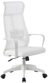 RESIGILAT- Scaun ergonomic, spatar mesh, inaltime reglabila, spatar inalt, Alb