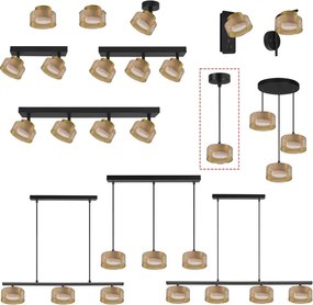 Brilagi - Lustră suspendată pe cablu AURA LUX 1xGX53/30W/230V negru/auriu
