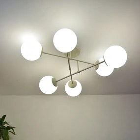 Lustră aplicată MOON, 6xE27/15W/230V, crem