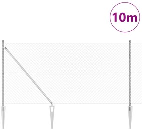 vidaXL Set de Stâlpi de Gard Argintiu 10 x 1.4 m Oțel galvanizat