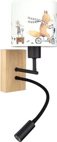 Brilagi - Lampă LED flexibilă BOBO WOOD 1xE27/25W/230V + LED/3W stejar/negru/alb/imprimeu animalier.