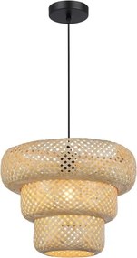Lustră suspendată pe cablu TULUM 1xE27/15W/230V Ø 35 cm din bambus