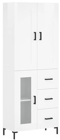 3199939 vidaXL Dulap înalt, alb extralucios, 69,5x34x180 cm, lemn compozit