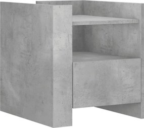 vidaXL Noptieră, gri beton, 45x50x50 cm, lemn prelucrat