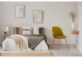 Scaun de dining BAKERI 86x48 cm galben/dub deschis