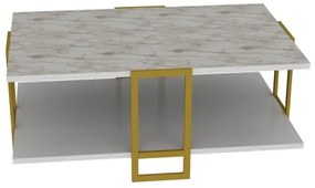 Măsuță de cafea POLKA 36,6x91,5 cm aurie/albă
