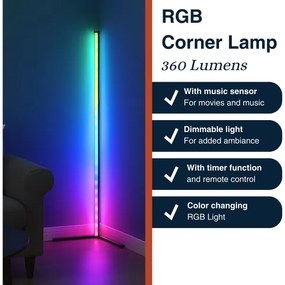 Grundig - Lampă de podea LED RGBW reglabilă LED/6W/230V + telecomandă