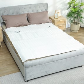 Pătură Încălzitoare HOMCOM 160x140 cm cu 5 Nivele de Căldură Alb | Aosom Romania