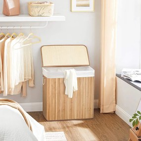 Coș de rufe din bambus 60x40x61.5cm