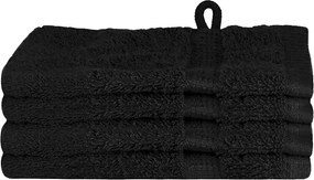 vidaXL Prosop pentru musafiri SOLUND 4 pcs Negru 15 x 21 cm 550 gsm