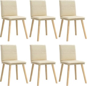 vidaXL Scaune de sufragerie, 6 buc., crem, țesătură