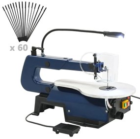 vidaXL Fierăstrău electric de traforaj cu pedală și lumină LED 125 W