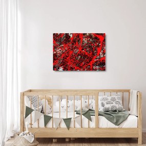 Tablou pe sticlă - Abstracție expresivă (70x50 cm)