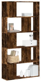 vidaXL Bibliotecă cu 5 niveluri stejar fumuriu 80,5x23,5x162,5 cm lemn