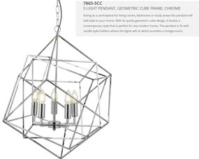 Lustra moderna design geometric Cube 5L crom 7865-5CC SRT