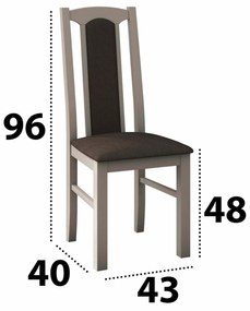 Set masa living Venus1 S cu 6 scaune Boss7 S6, sonoma, extensibila 160/200 cm, lemn masiv/stofa/pal
