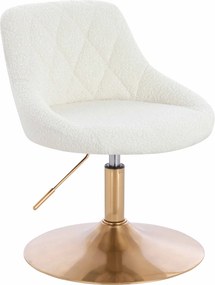 HR1054N Scaun Crem Boucle cu Bază Aurie