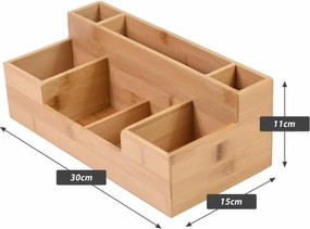 Organizator pentru birou, bambus, 30 x 15 x 11 cm.