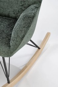 Fotoliu tip balansoar Castro stofa verde H92 cm