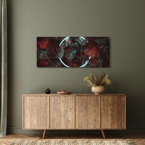 Tablou - Cerc de neon între palmieri (120x50 cm)