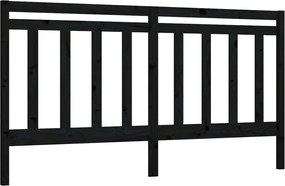vidaXL Tăblie de pat, negru, 206x4x100 cm, lemn masiv de pin