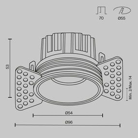 Spot LED incastrabil design tehnic Round D-9,6cm alama