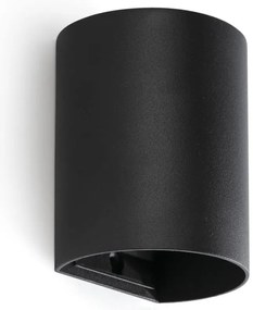 Aplica perete aluminiu negru, 1xGU10, SOLE round